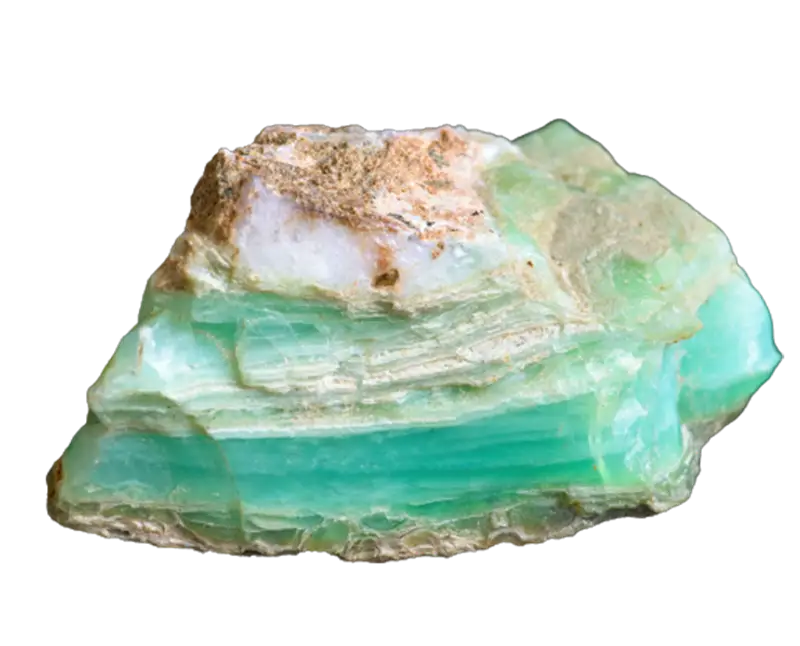 Chrysopras - Heilstein, Nahaufnahme einer typischen Probe