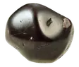 Glatter, dunkelroter Granat-Trommelstein mit kleinen Unebenheiten auf der Oberfläche.
