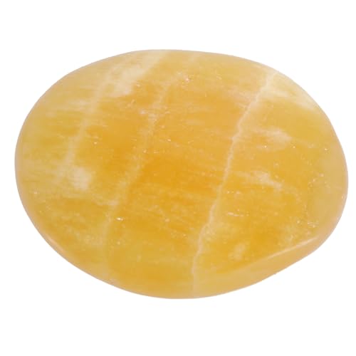 Orangencalcit (Aragonit) Scheibenstein | Handschmeichler Taschenstein | Hochwertiger Edelstein Lebensquelle Plus…