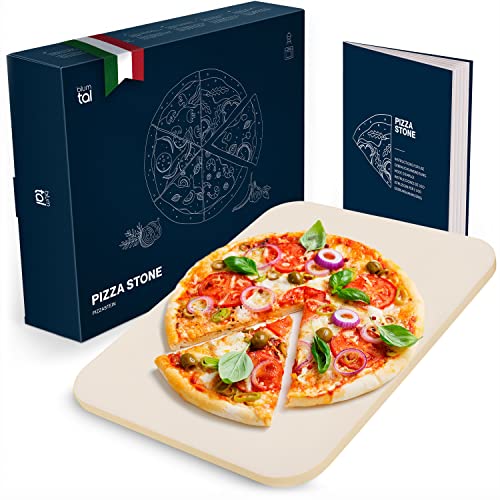 Blumtal Pizzastein für Backofen 38x30 cm - Pizzastein Grill aus Cordierit-Stein bis 900 C° - Pizzastein eckig - Pizza Stein für den Grill - Pizzastein Gasgrill - Pizza...