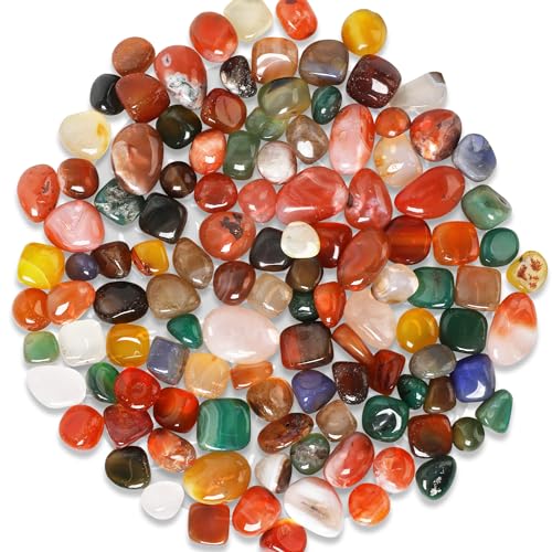 SOSMAR - 150g Buntes Edelsteine Trommelsteine Set - Natur Achat Kristall Halbedelsteine Kieselsteine für Aquarium Blumentopf Schatzsuche Schmuckherstellung Deko Steine