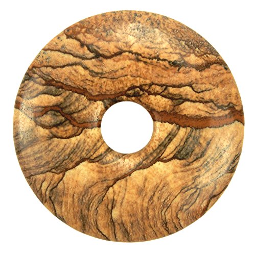 Lebensquelle Plus Landschaftsjaspis Donut | Ø 40 mm Edelstein Anhänger