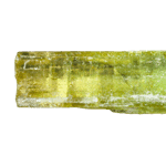 Durchscheinender grüner Heliodor-Kristall mit Farbverlauf.